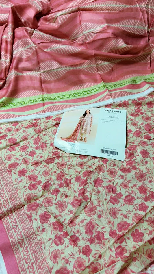 Sapphire printed khadar shirt duppata