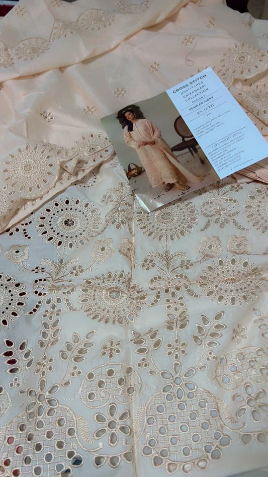 Cross stitch luxury embroided lawn 3pc