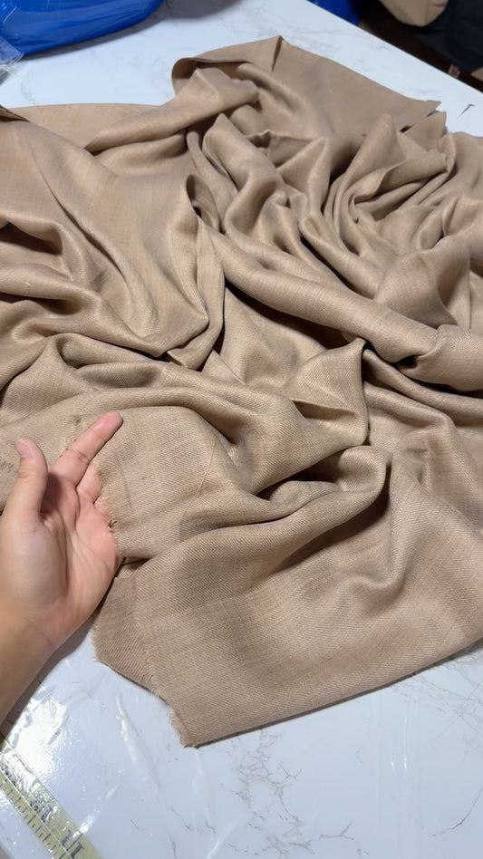 Plain woolen winter shawl big size (walnut camel B)