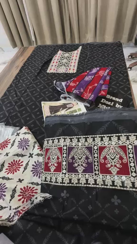 Jazmine embroidered lawn 3pc