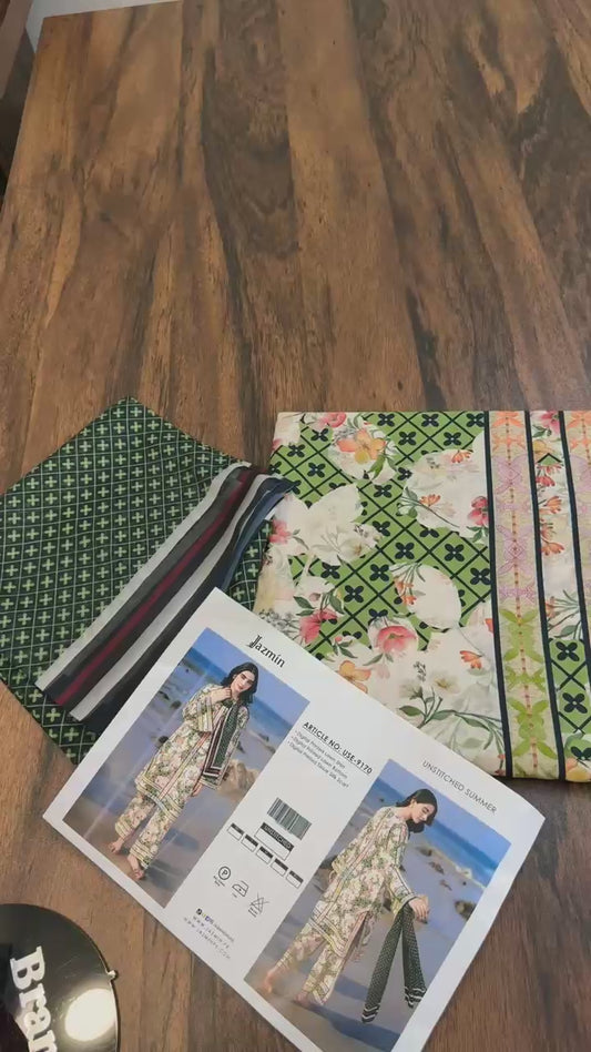 Jazmine by baroque printed lawn 3pc on clearance