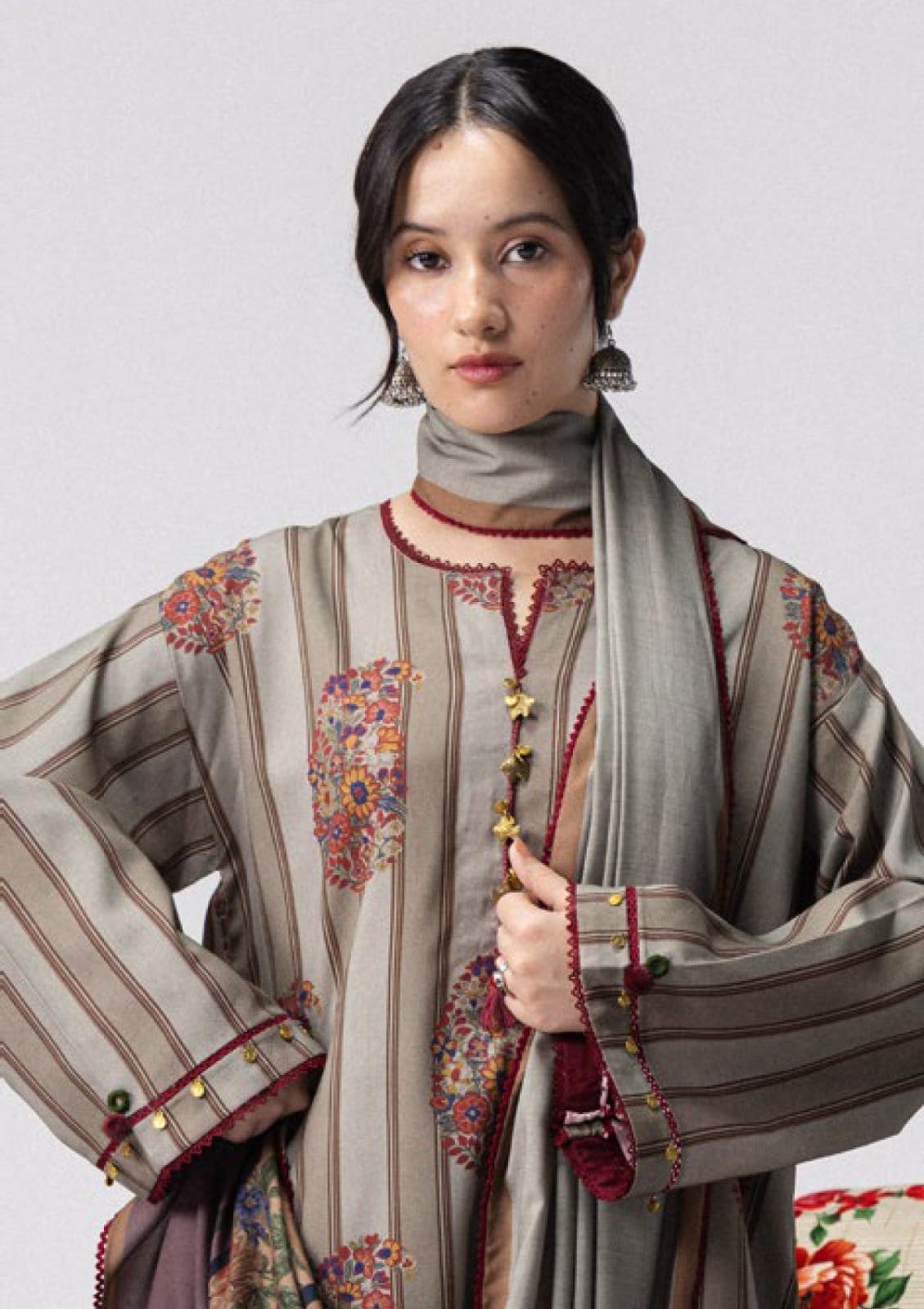 Coco prints by Zara shahjhan  RANIA -4A printed linen 3pc