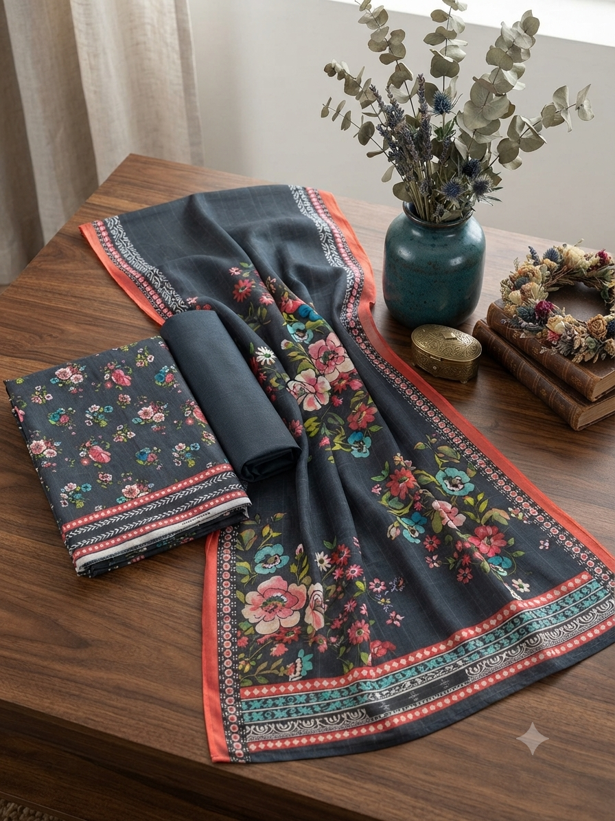 Printed khadar 3pc
