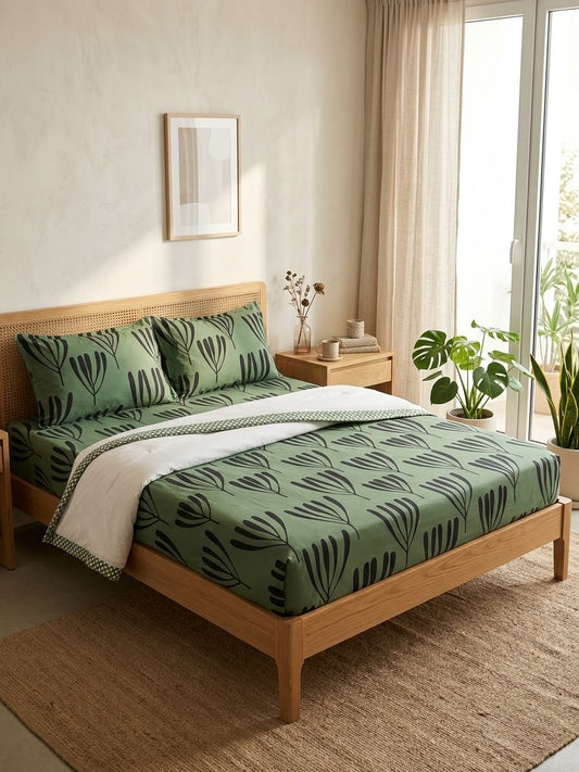 pure cotton stuff king size bed sheet with 2 pillow covers
