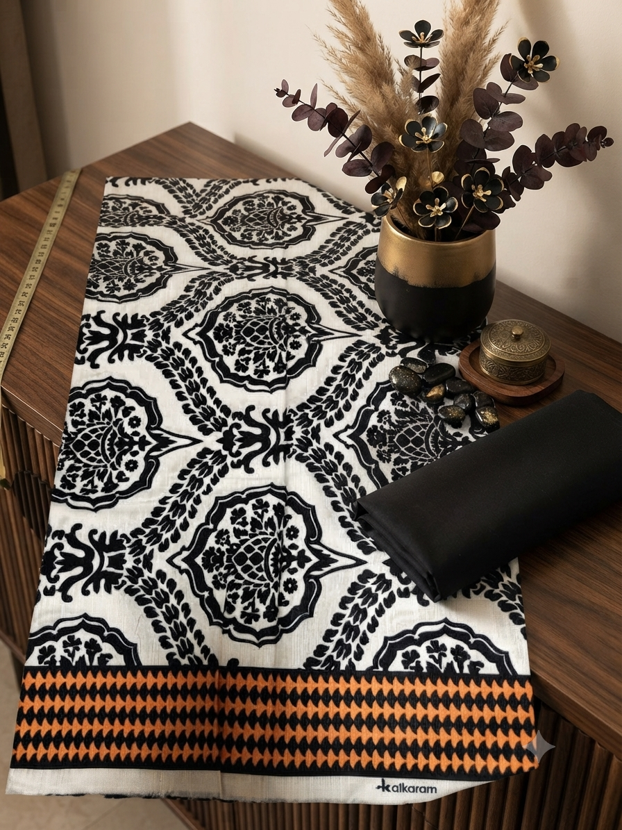 Alkaram printed khaddar 2 pc shirt and trouser