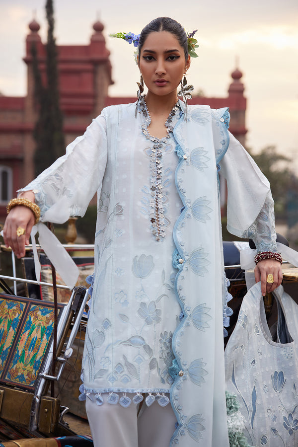 Elan luxury embroided lawn self jacquard 3pc