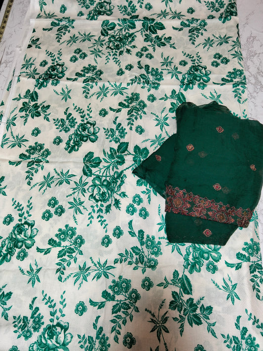 Sale printed lawn 2pc+breeze embroided pure chiffon dupatta
