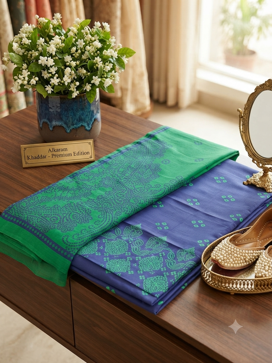 Alkaram printed khaddar 2 pc shirt and duppata