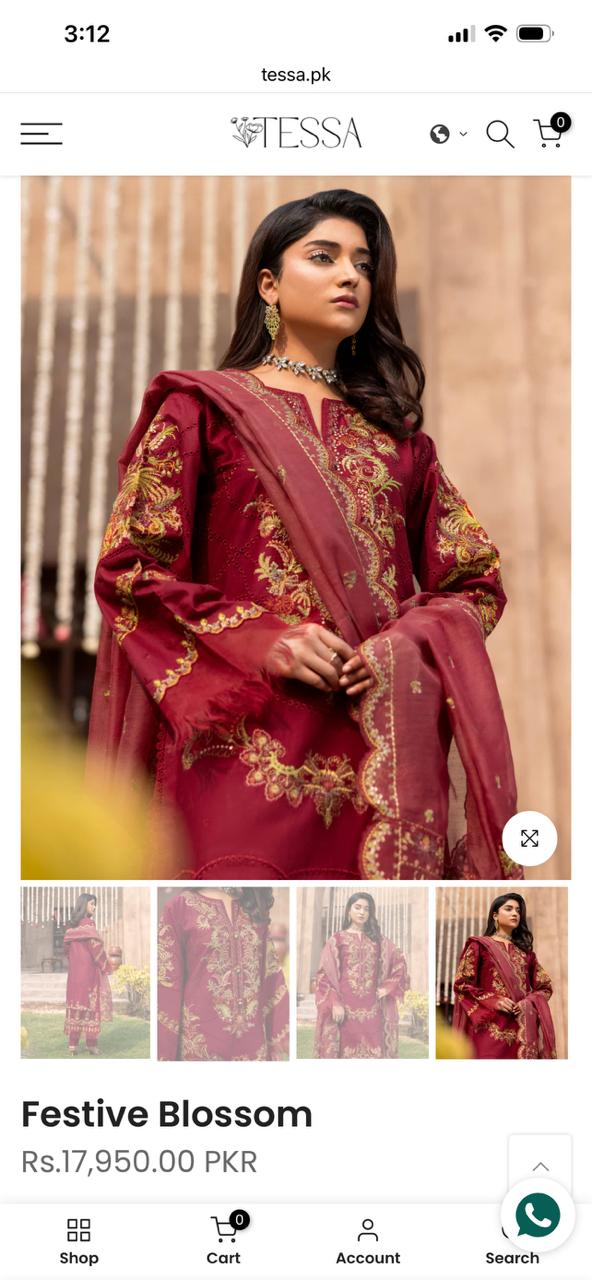 Tessa luxury formal stitched 3 pc