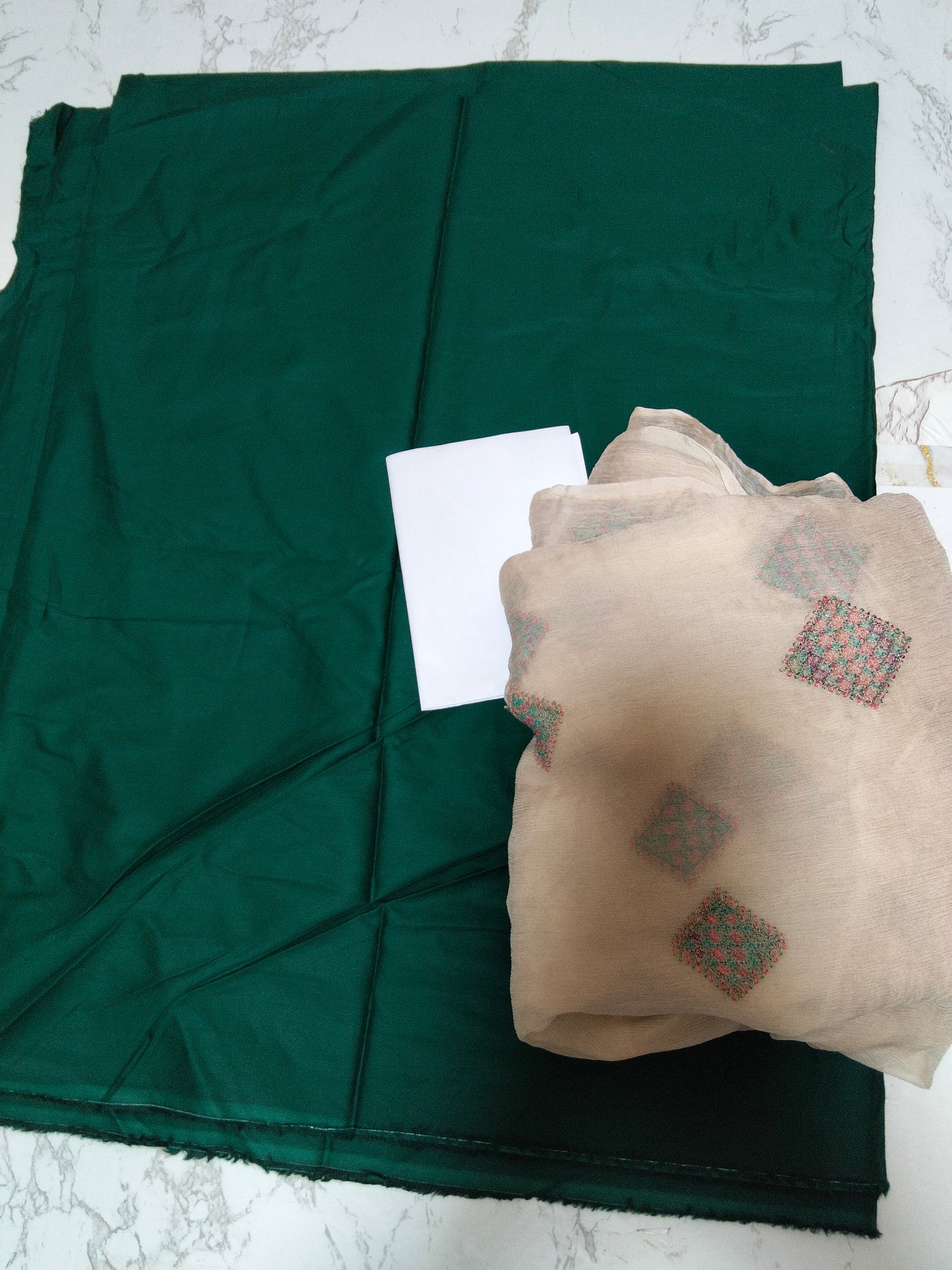 Sale plain row silk 2pc+ breeze embroided pure chiffon dupatta