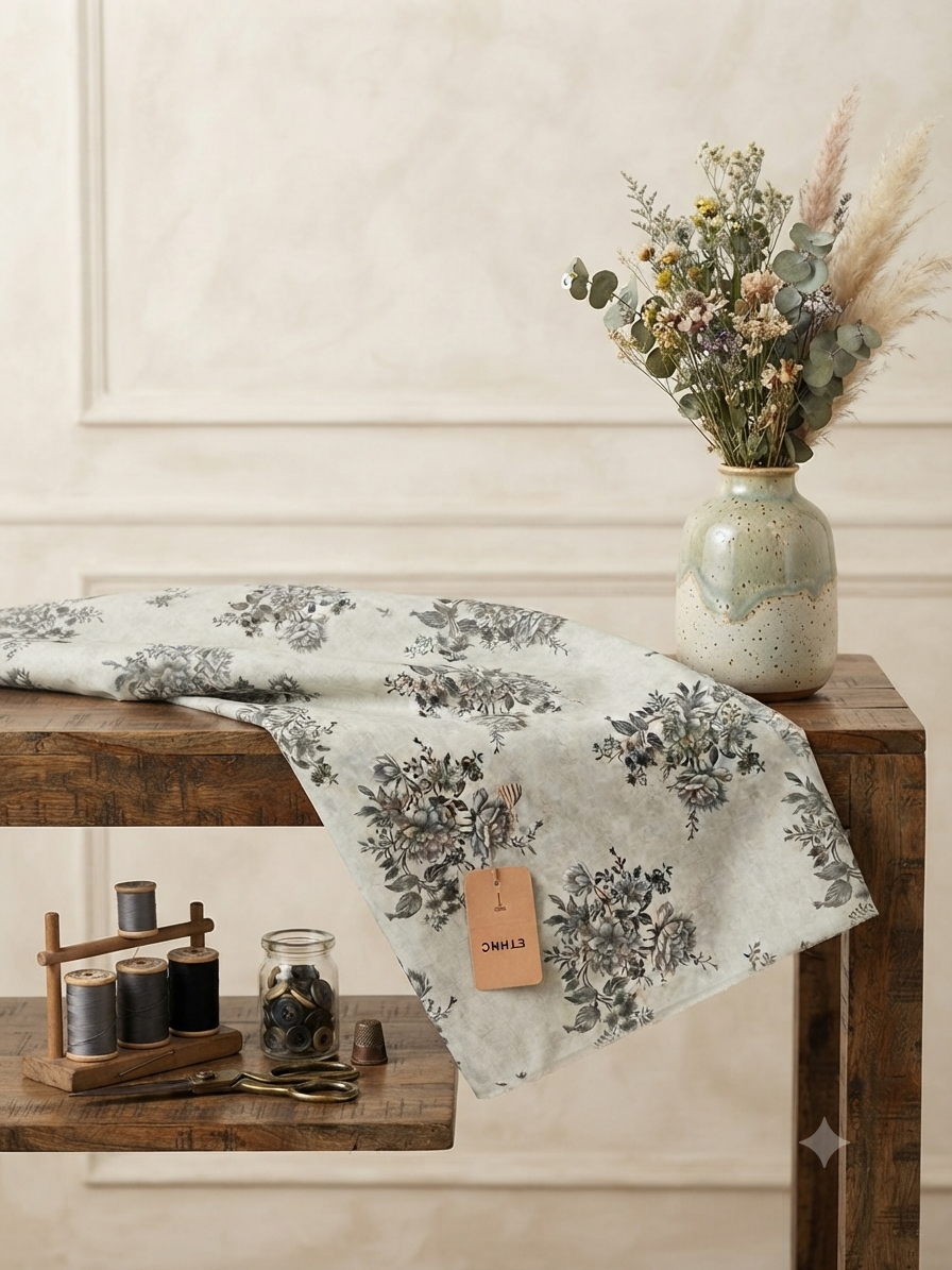 Ethnic 💯 orignal printed raw silk 2pc allover unstitched (B)
