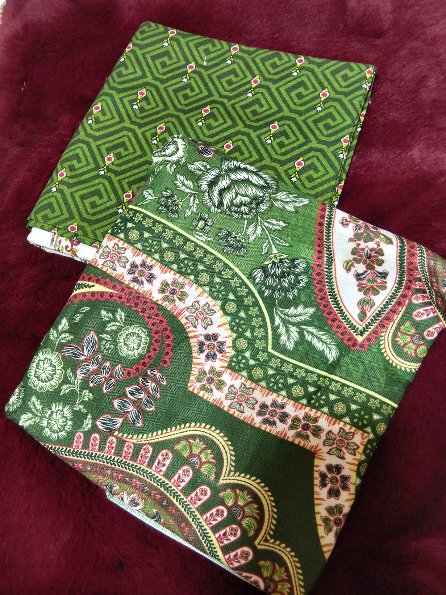 Sale printed khadar 2pc shirt and printed wool shawl