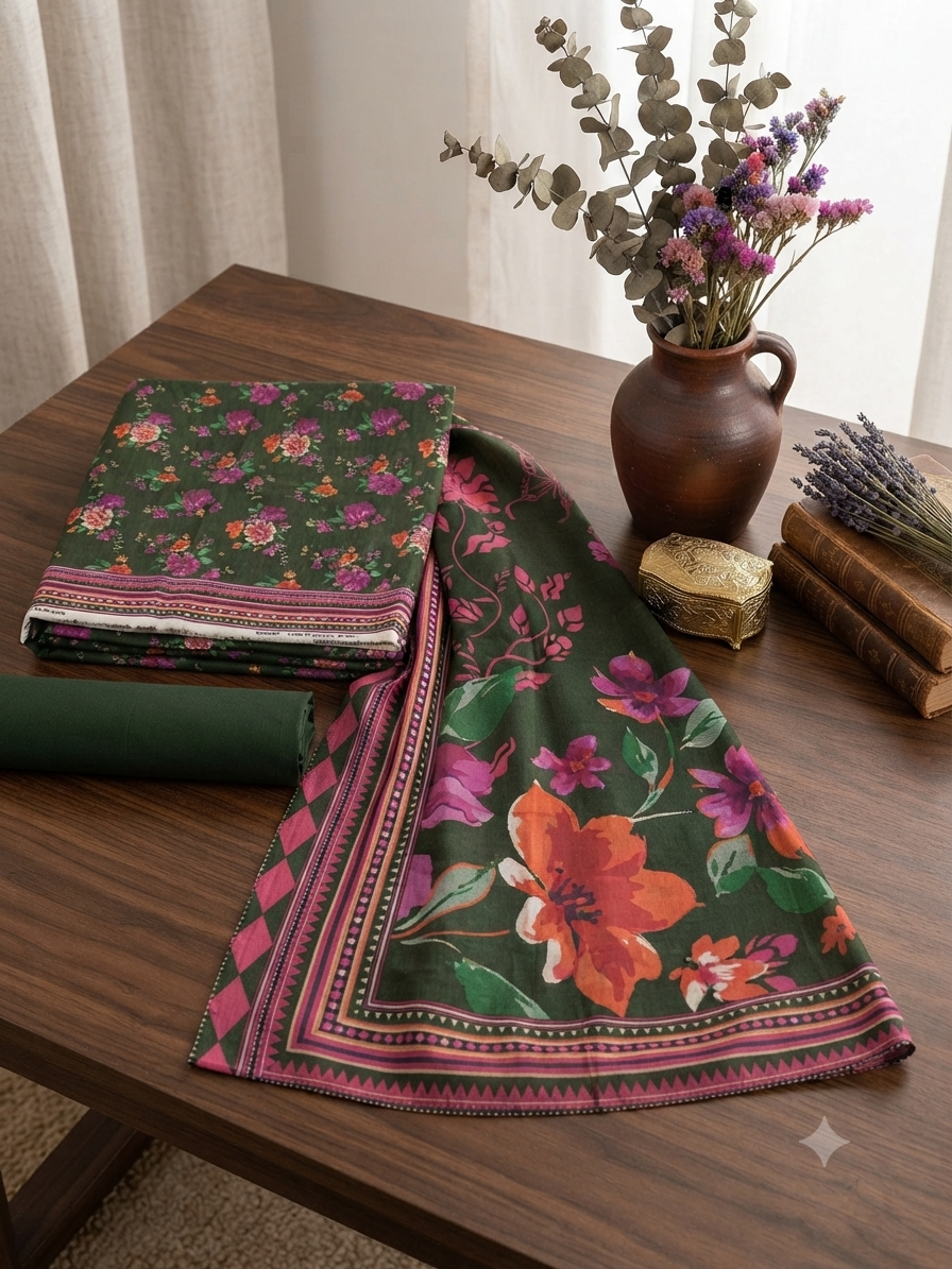 Printed khadar 3pc