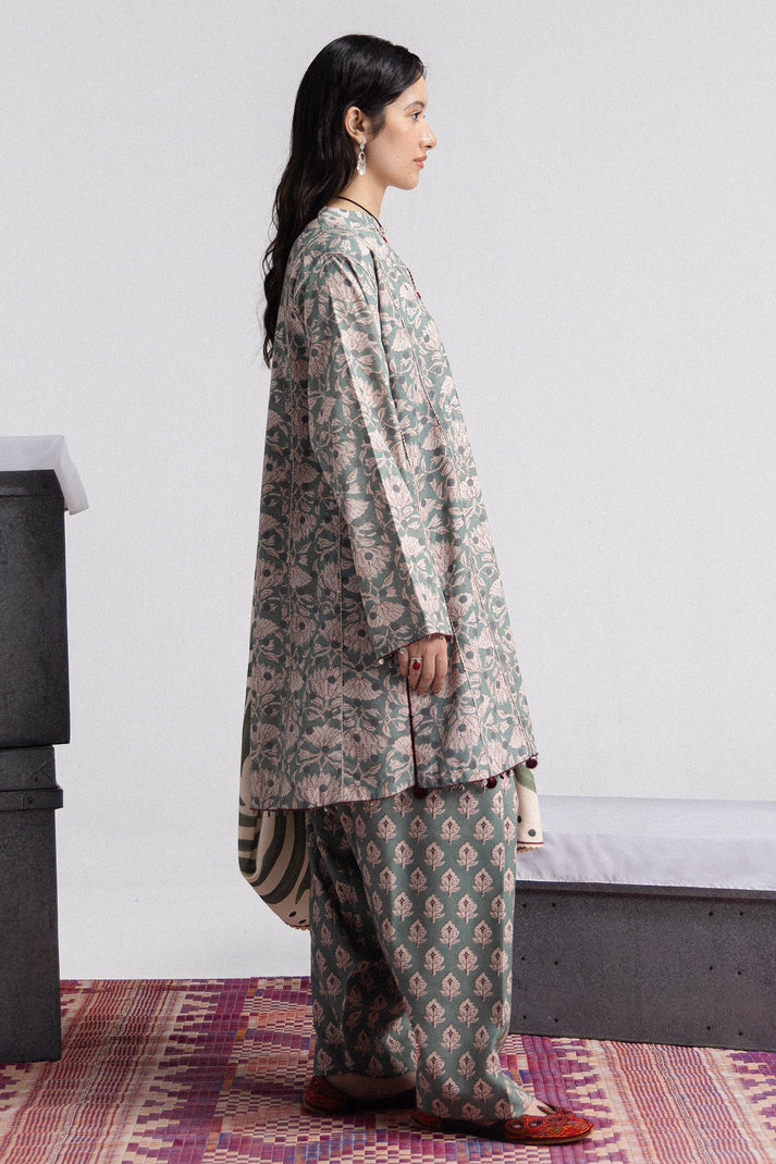 Coco prints by Zara shahjhan  ELOWEN -7A printed linen 3pc