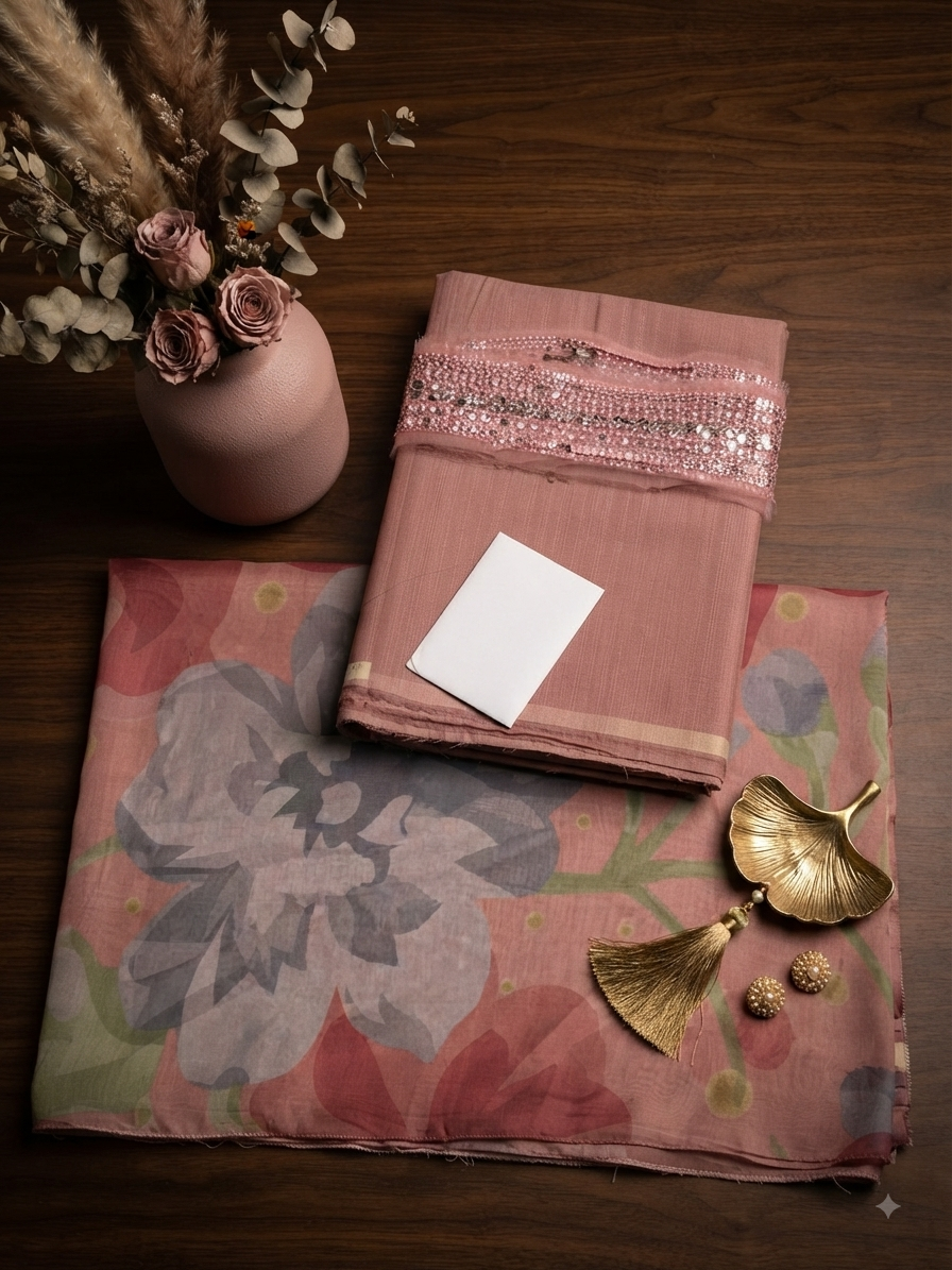 Sale plain Khaddar shirt and trouser with printed silk dupatta embroided patche complete 3pc winter