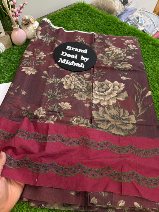 Iznik khadar all over printed 2 pc with embroided patches (patches ka design change ho sakta h)