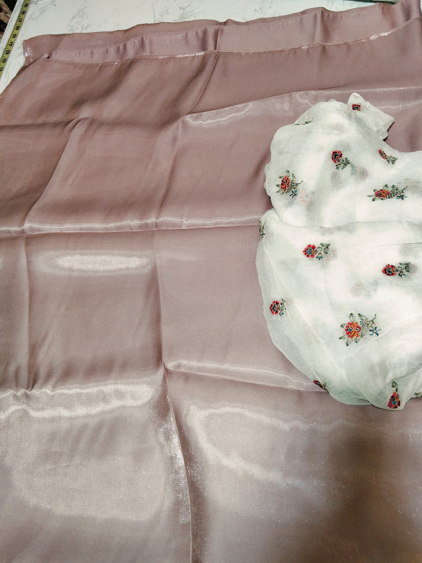 Sale plain shisha silk 2pc+breeze embroided pure chiffon dupatta