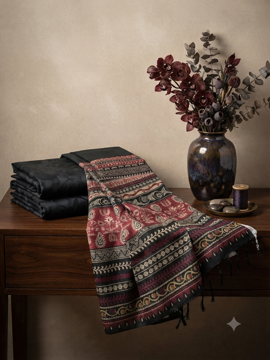 Sale Jazmine by baroque printed linen shirt and trouser with printed wool shawl winter 3pc