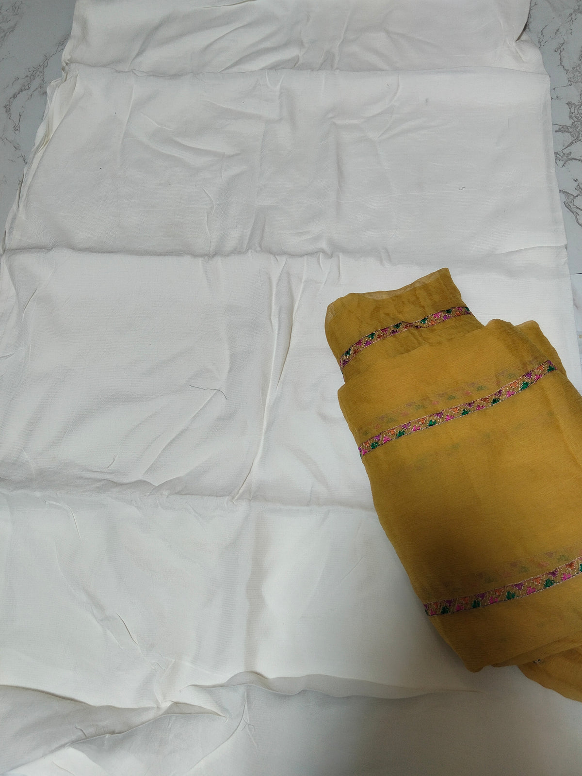 Sale plain raw silk dyeable 2pc + breeze embroided pure chiffon dupatta