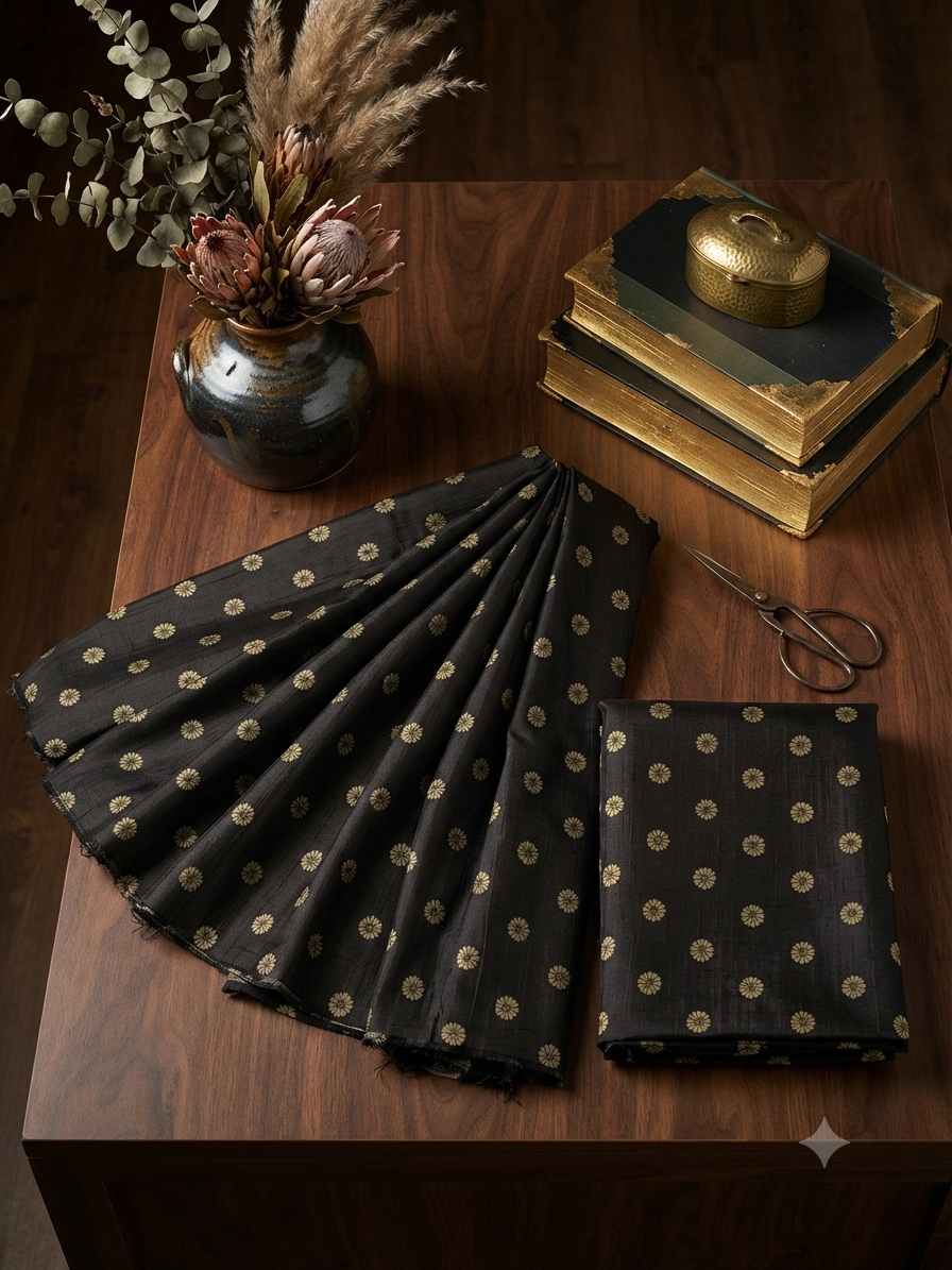 Ethnic printed viscose raw silk shirt fabric