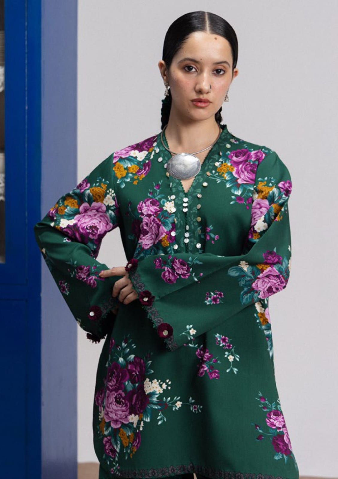 Coco prints by Zara shahjhan  KATYA-9B printed linen 3pc