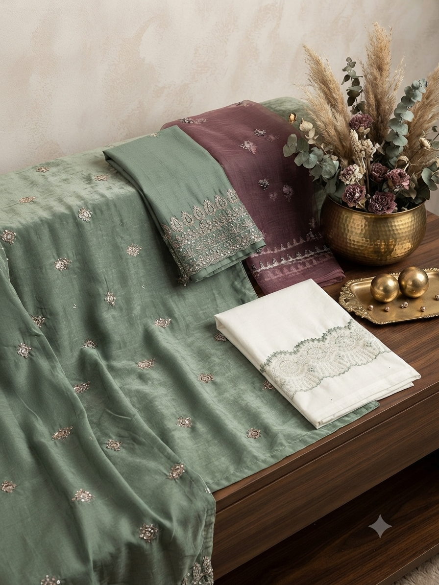 Batik embroided winter 3Pc
