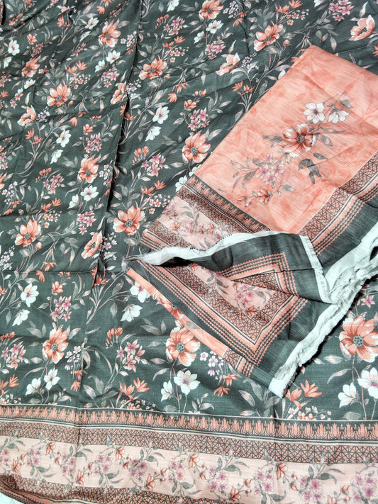 SALE HZ textile printed khadar 2 PC shirt and dupatta