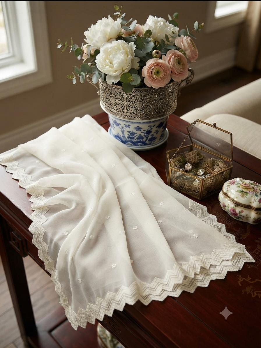 Sale embroided chiffon dupatta 2 sided
