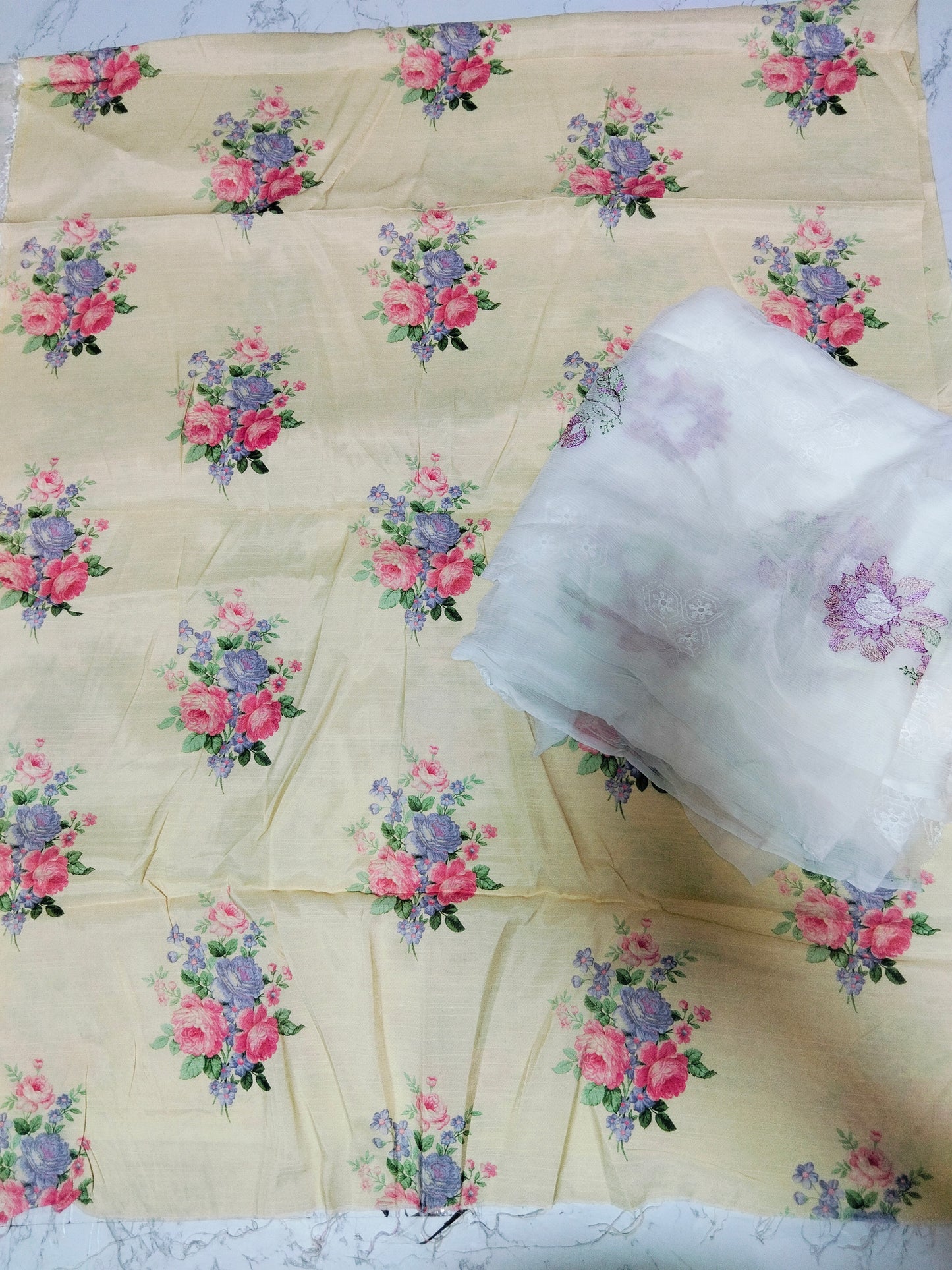Sale Ethnic viscose shirt fabric+breeze embroided pure chiffon dupatta