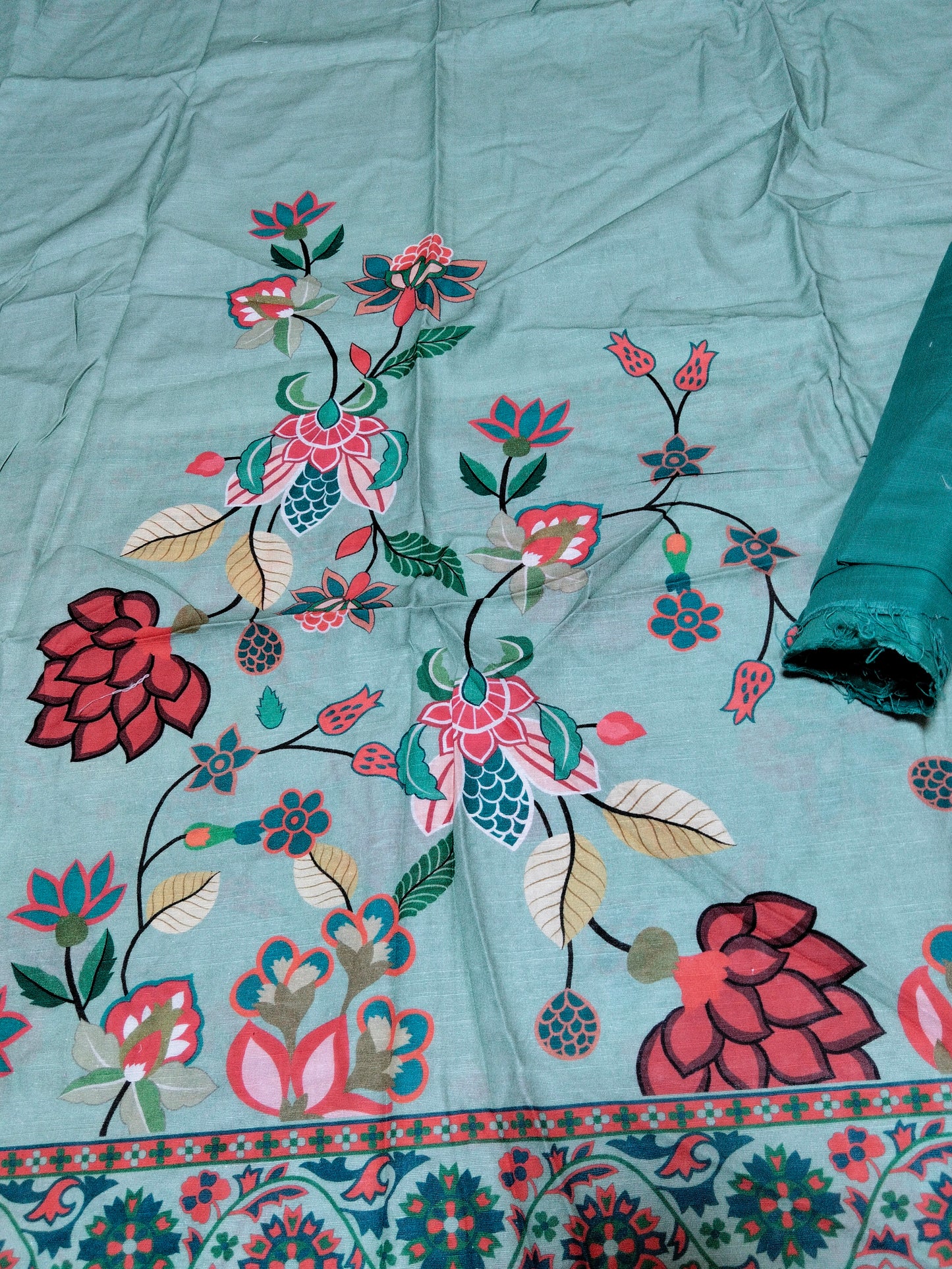 Sale printed khadar 2pc with plain trouser