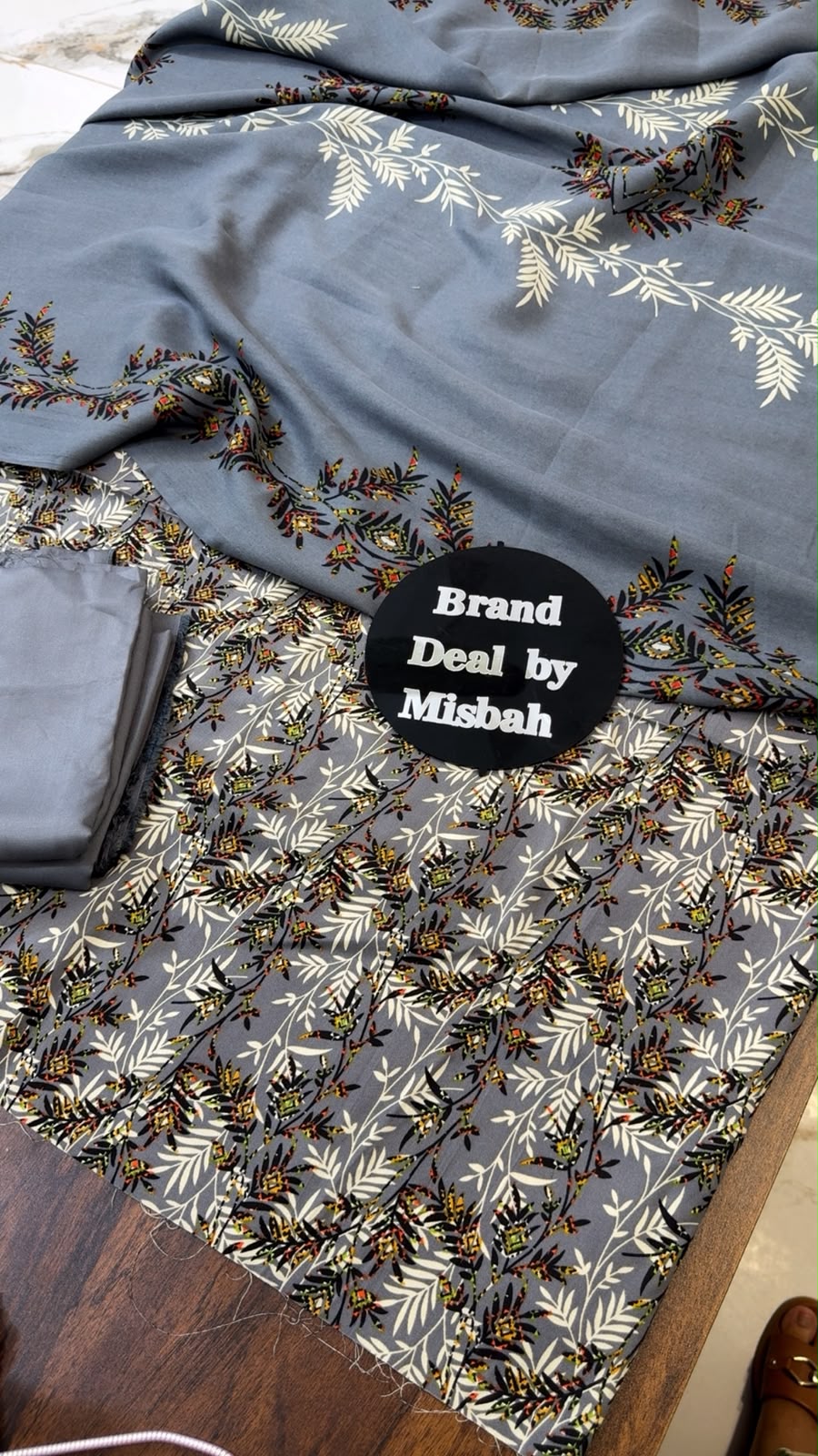 Marina 3pc with printed light weight wool shawl