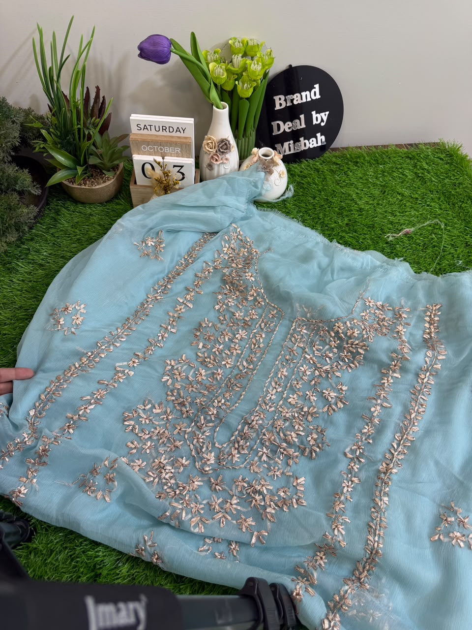 Luxury chiffon gotta work Shirt and Dupatta (C)