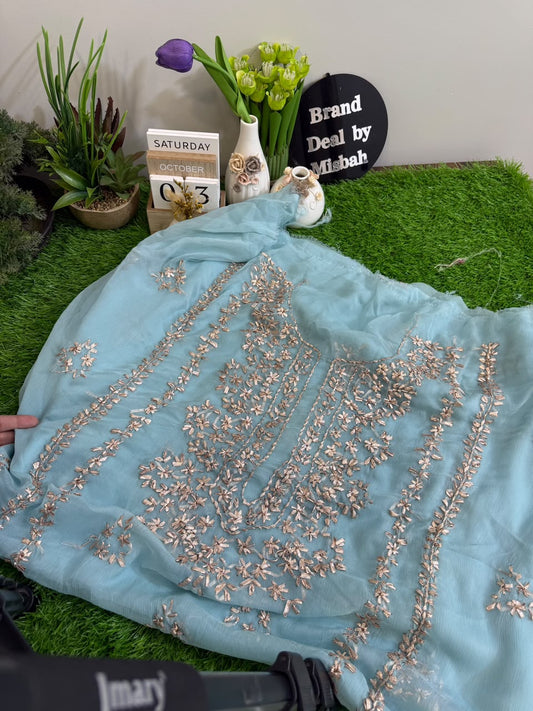 Luxury chiffon gotta work Shirt and Dupatta (C)