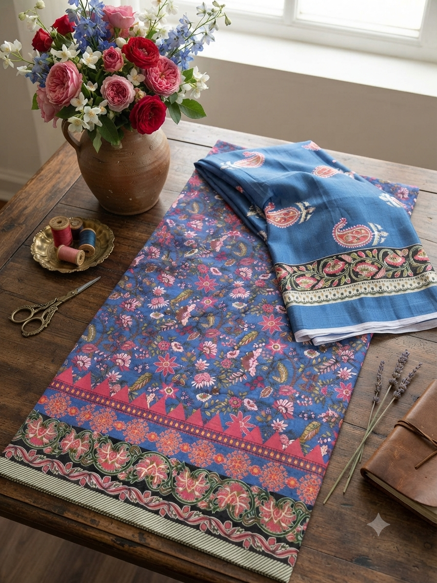 Sale printed khadar shirt and printed wool shawl