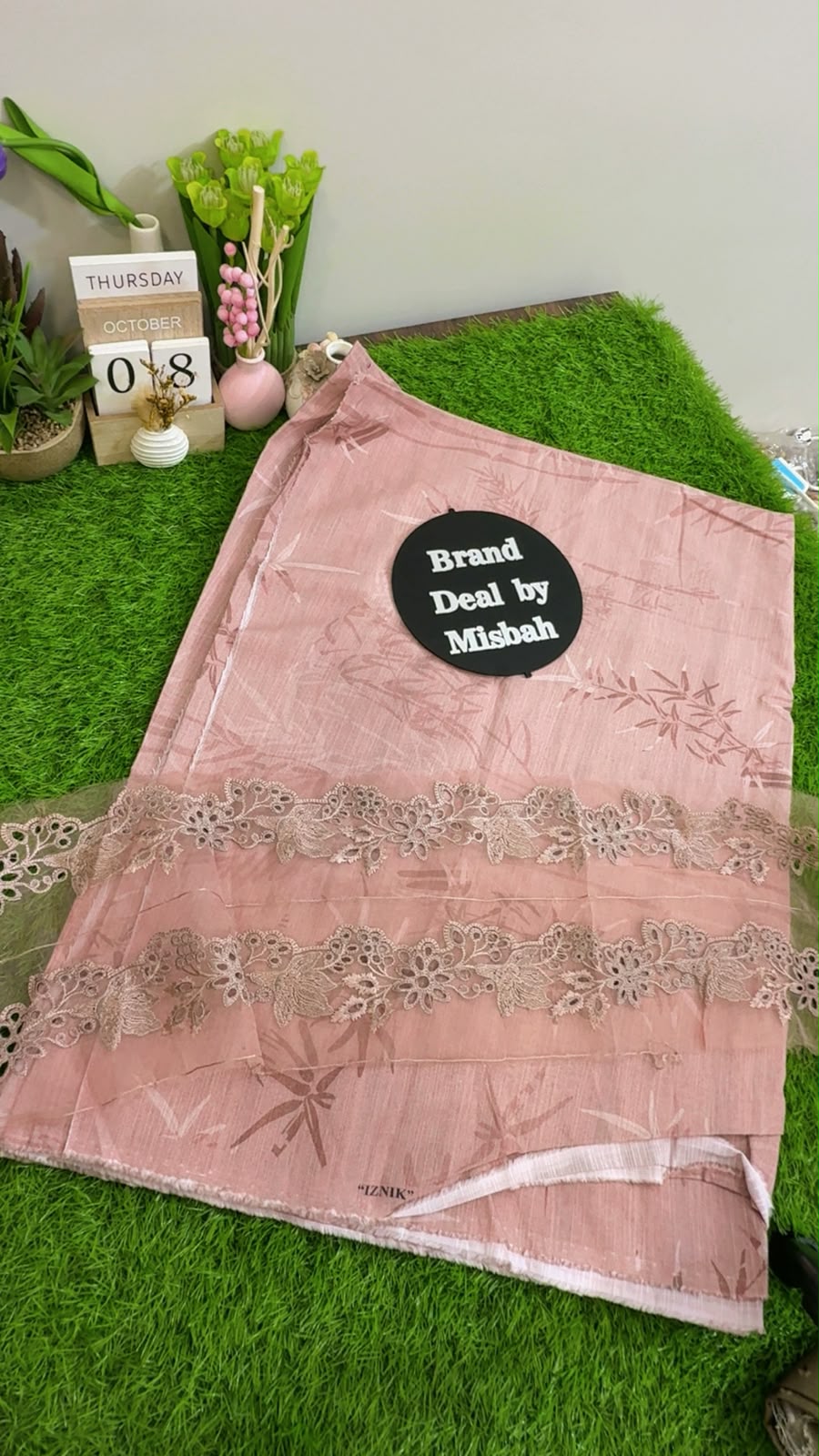 Iznik khadar allover print 2pc with embroided patch (patch ka design change hoskta hy)