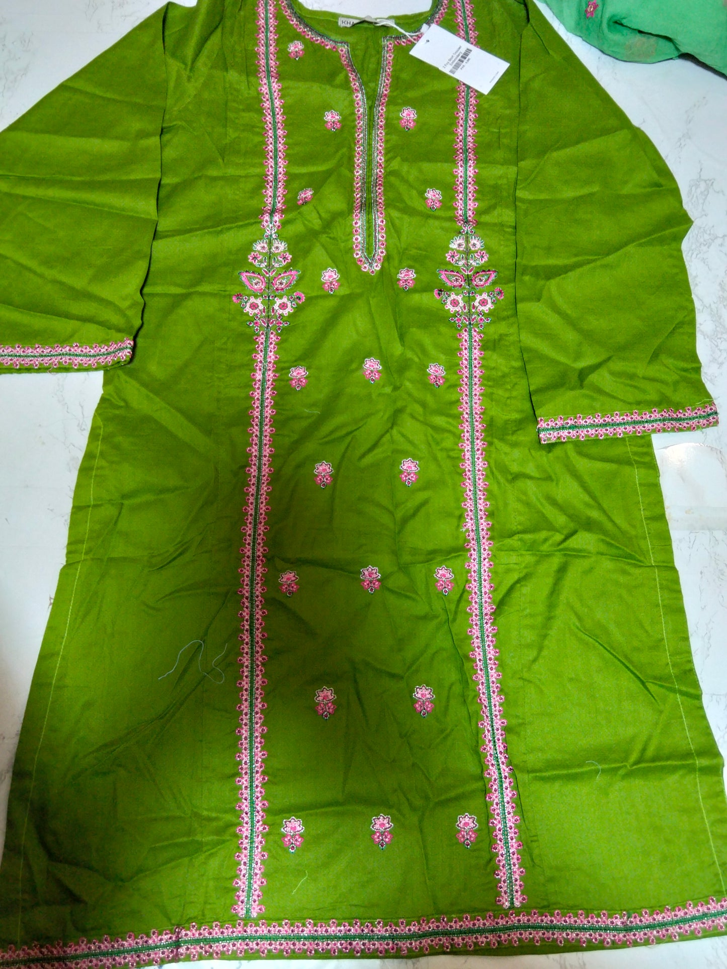 Khadi stitch small 2pc+Breeze  pure chiffon dupatta