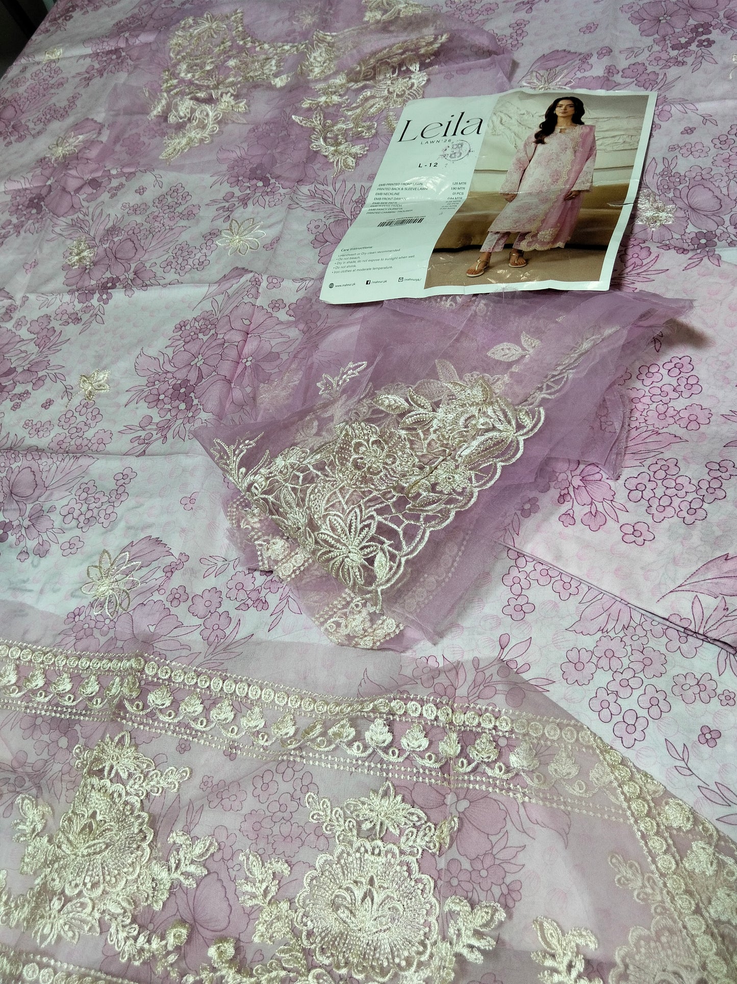 Sale Laila by Mahnur Embroidered 2PC with Embroided Patches