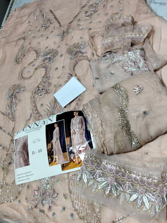 SALE Nureh Pure chiffon embroided 3Pc suit