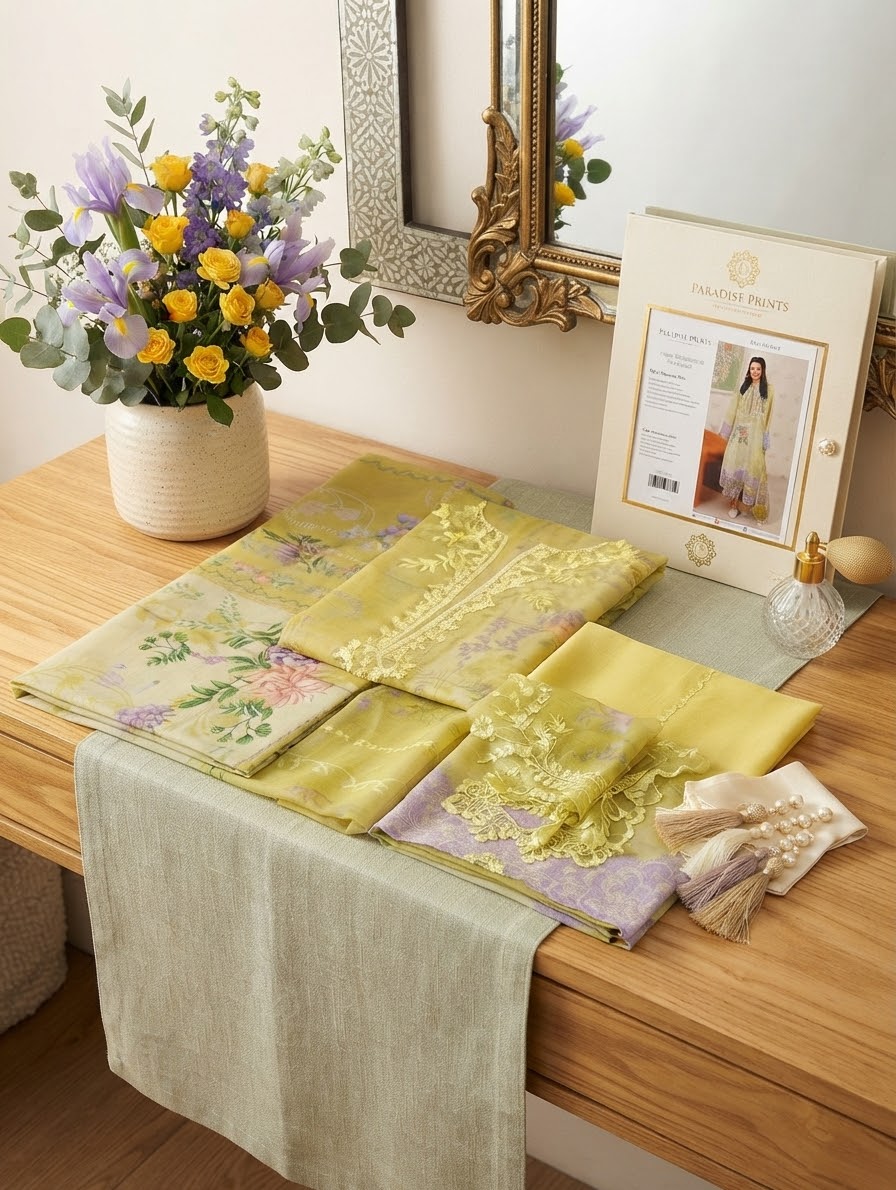 Mushq Roheenaz sage botanica embroided 3pc