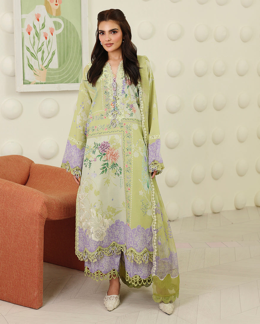 Mushq Roheenaz sage botanica embroided 3pc