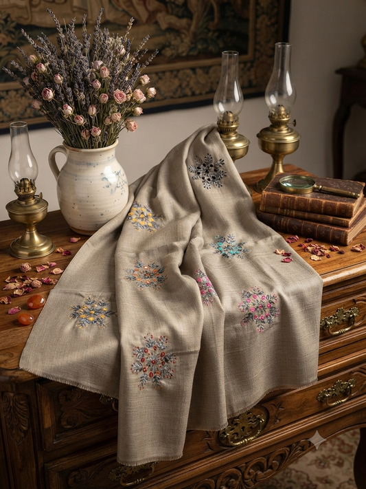 Sale hand embroided wool shawl winter (mirror work)