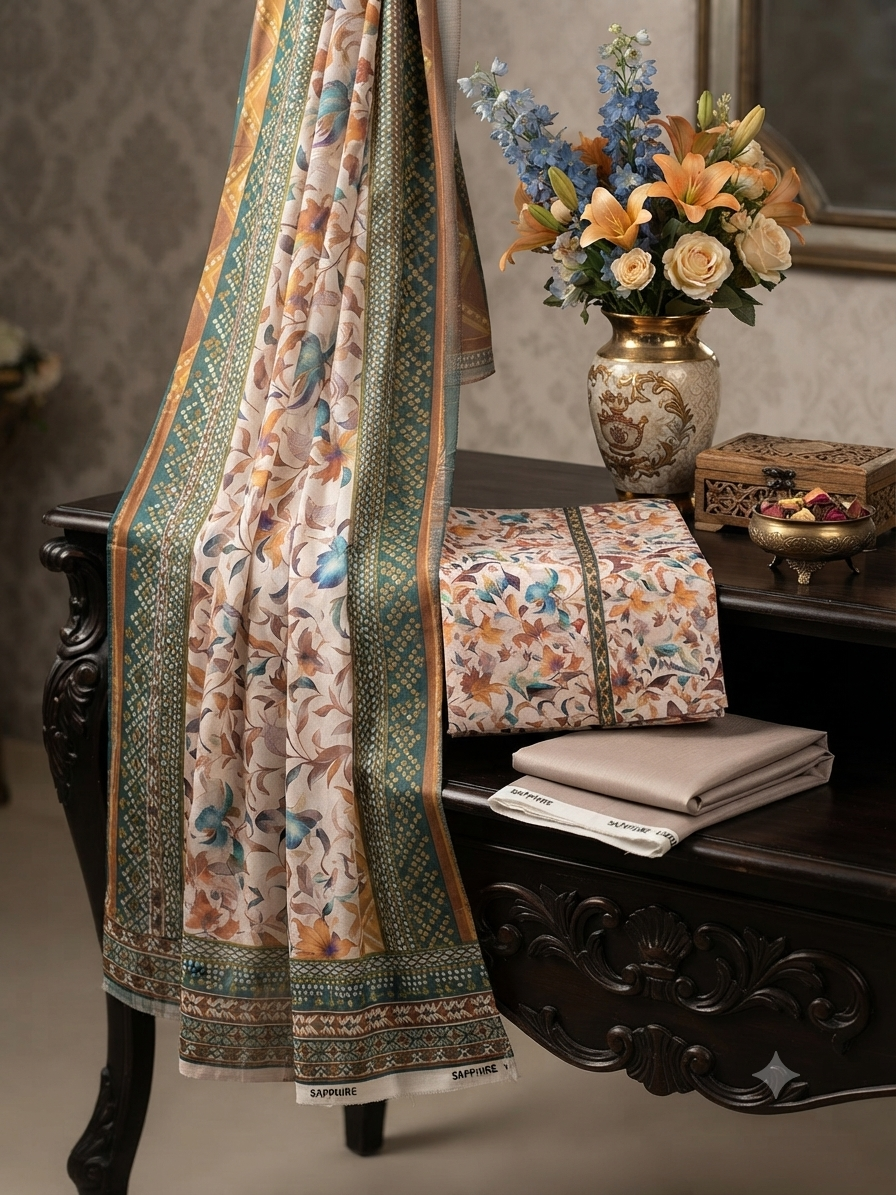 Printed khadar 3pc