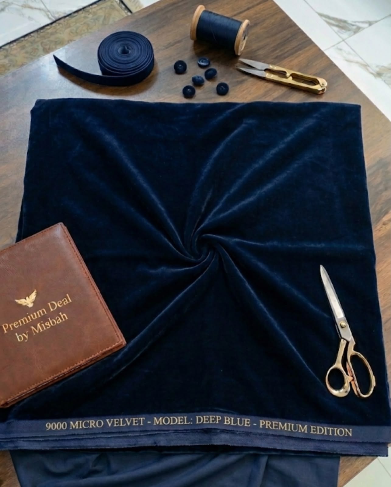 Navy blue 9000 micro velvet 2 pc