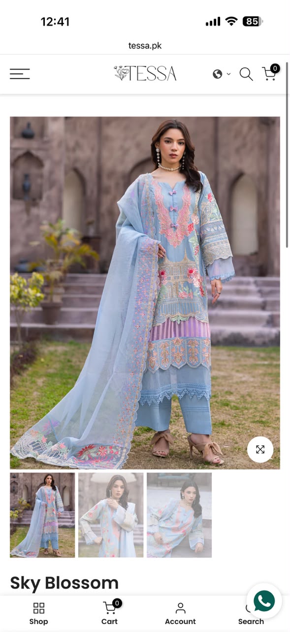 Tessa luxury formal stitched 3 pc lawn