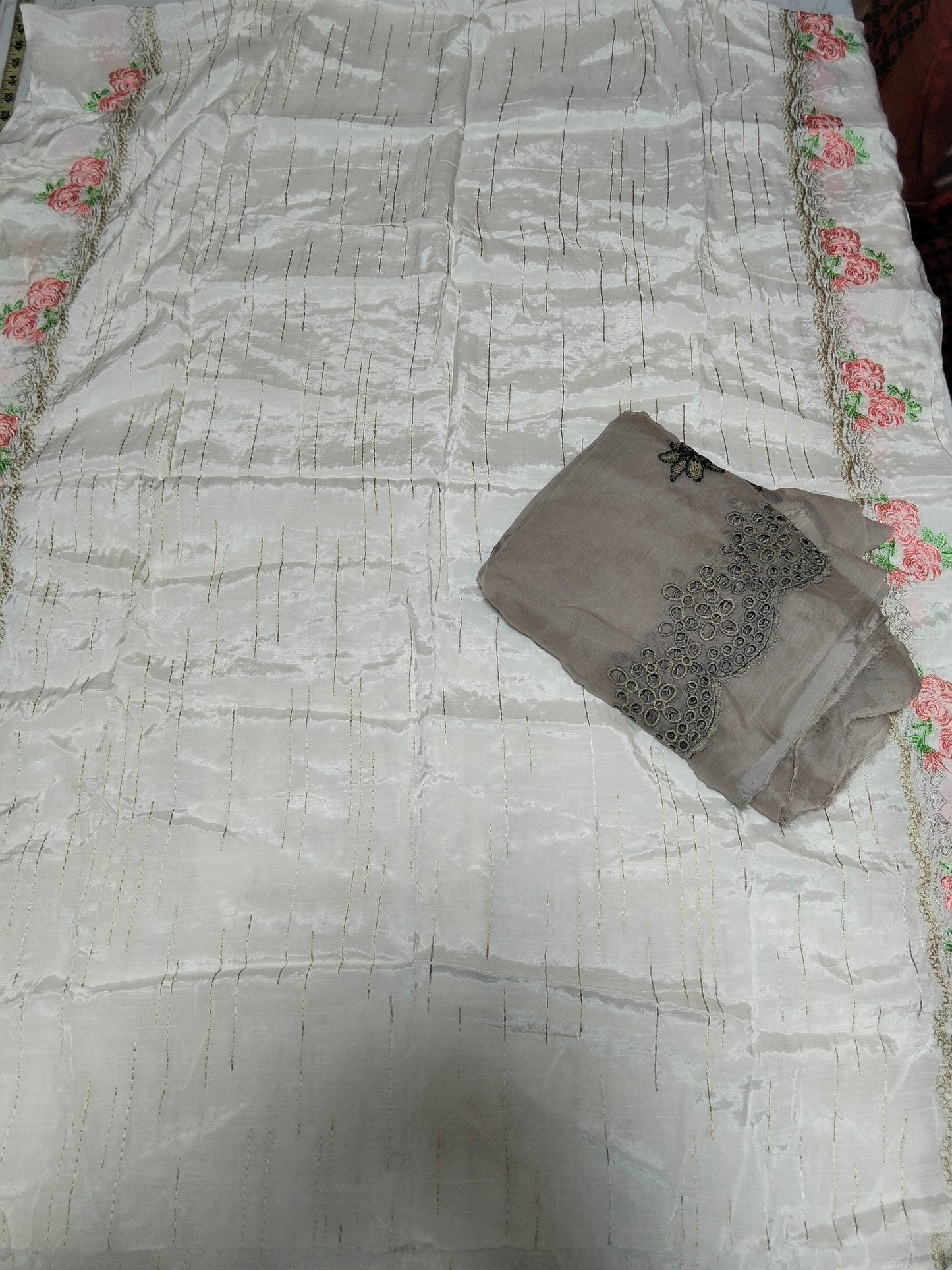 Sale Ethnic embroided Raw silk shirt+ embroided duppta