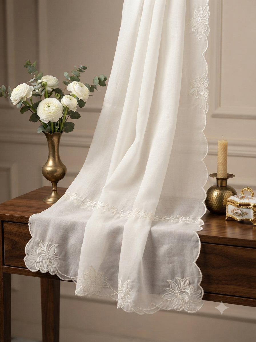 Sale embroided chiffon dupatta 2 sided