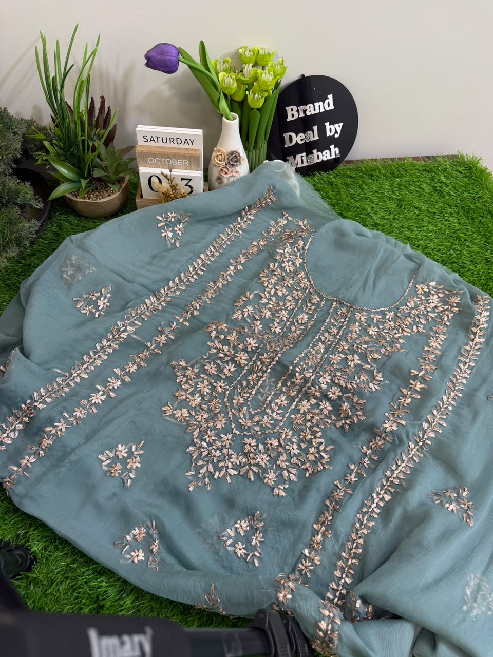 Luxury chiffon gotta work Shirt and Dupatta (A)