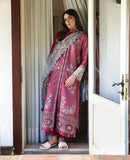 Republic women wear printed lawn shirt with embroided patches silk dupatta and Plain cambric trouser