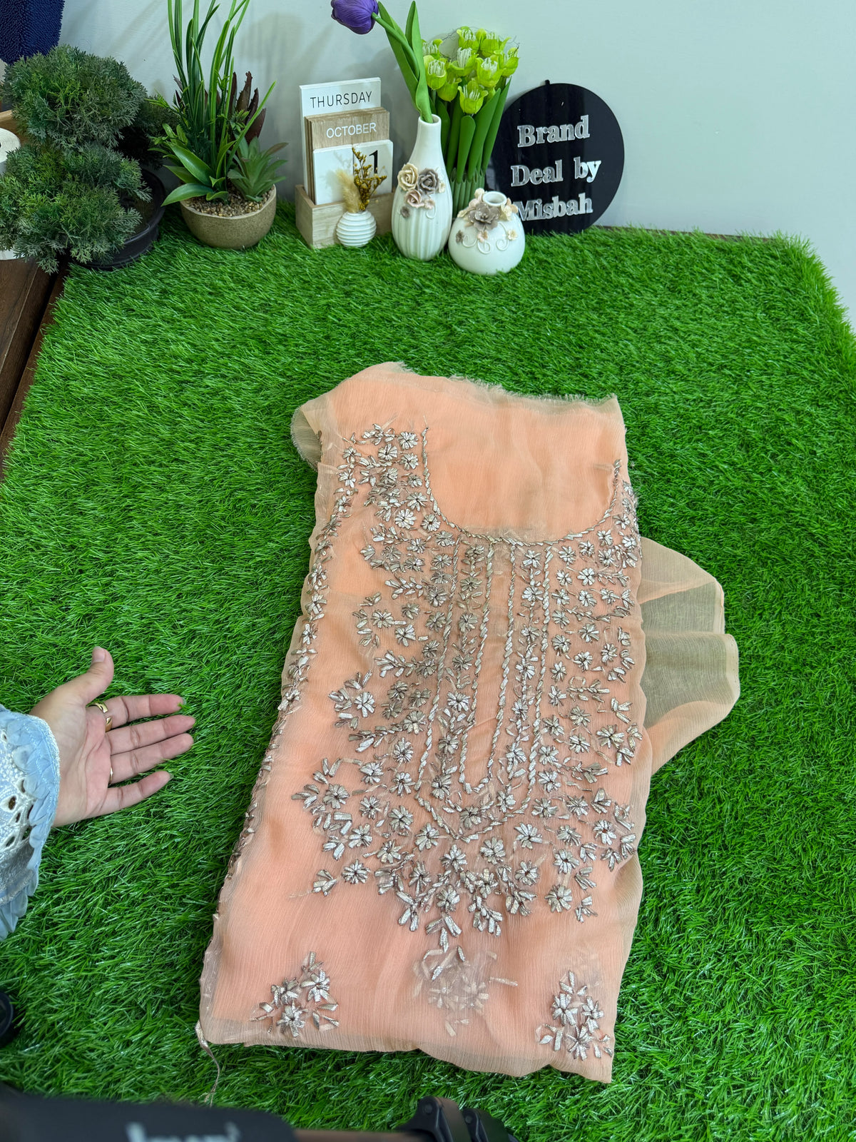 Luxury chiffon gotta work shirt and duppata