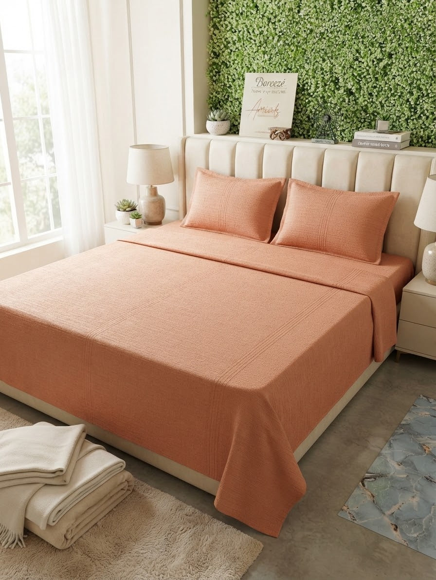 Bareeze luxury homes bed sheets with 2 pillow cover king size